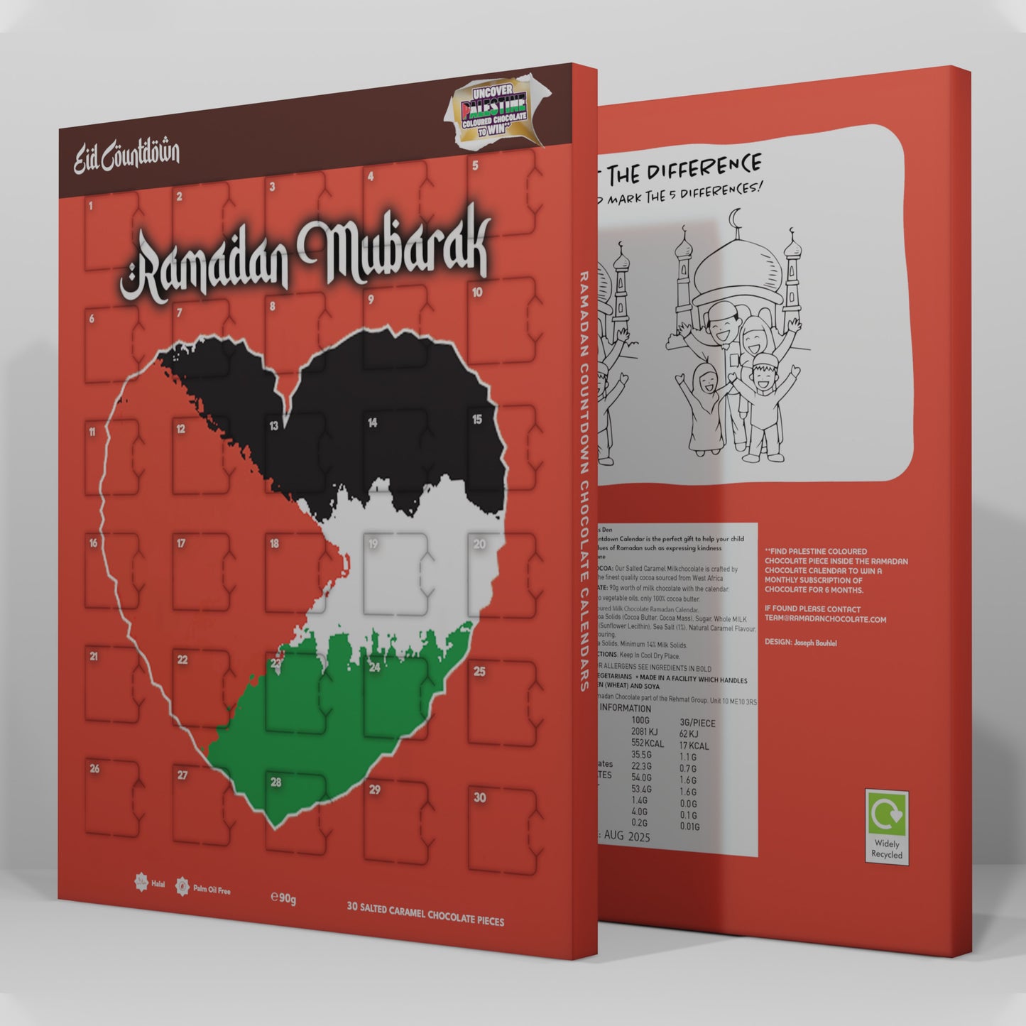 Ramadan Countdown Calendar - Red - Salted Caramel
