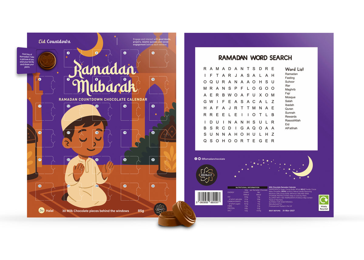 Ramadan Countdown Calendar - Boy Praying (Purple)