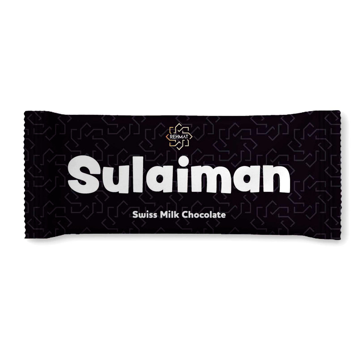 Sulaiman Swiss Milk Chocolate bar packaging on a white background