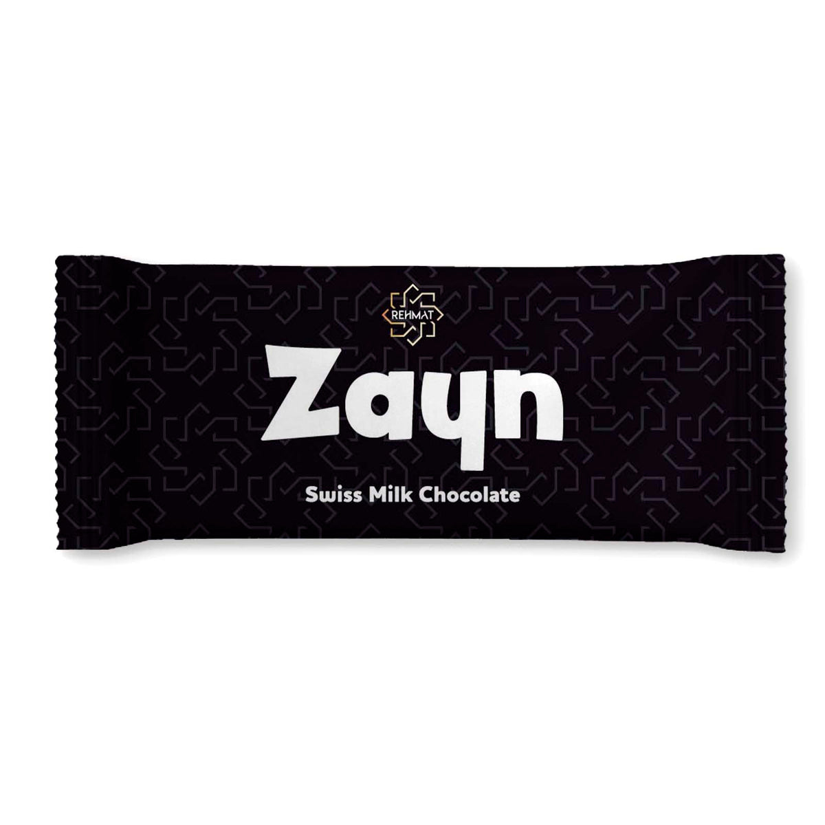 Zayn Swiss Milk Chocolate bar packaging on a white background