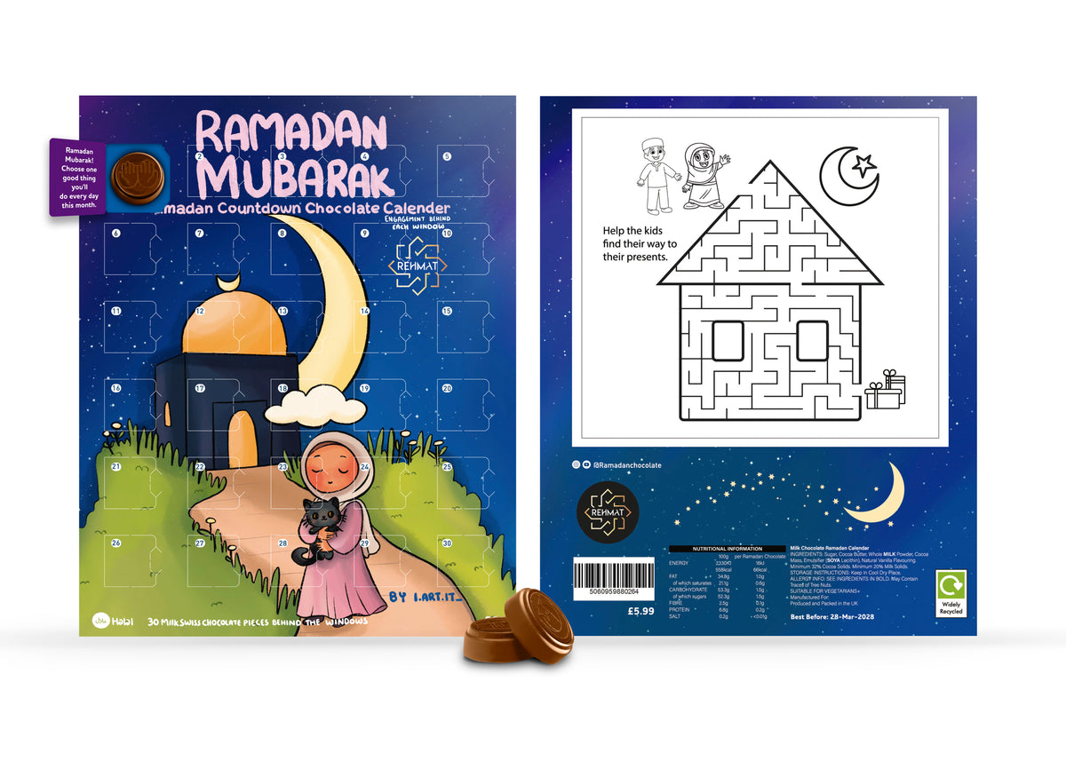Ramadan Chocolate Advent Calendar - Girl, Cat & Moon Art