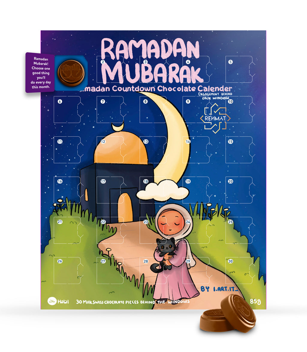 Ramadan Chocolate Advent Calendar - Girl, Cat & Moon Art