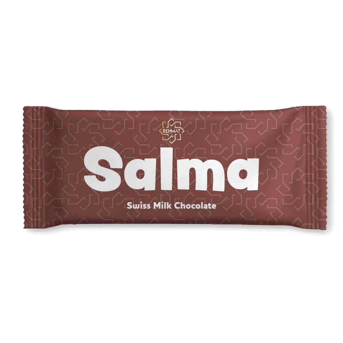 Salma Swiss Milk Chocolate bar packaging on a white background