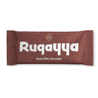 Raqquya Swiss Milk Chocolate bar packaging on a white background
