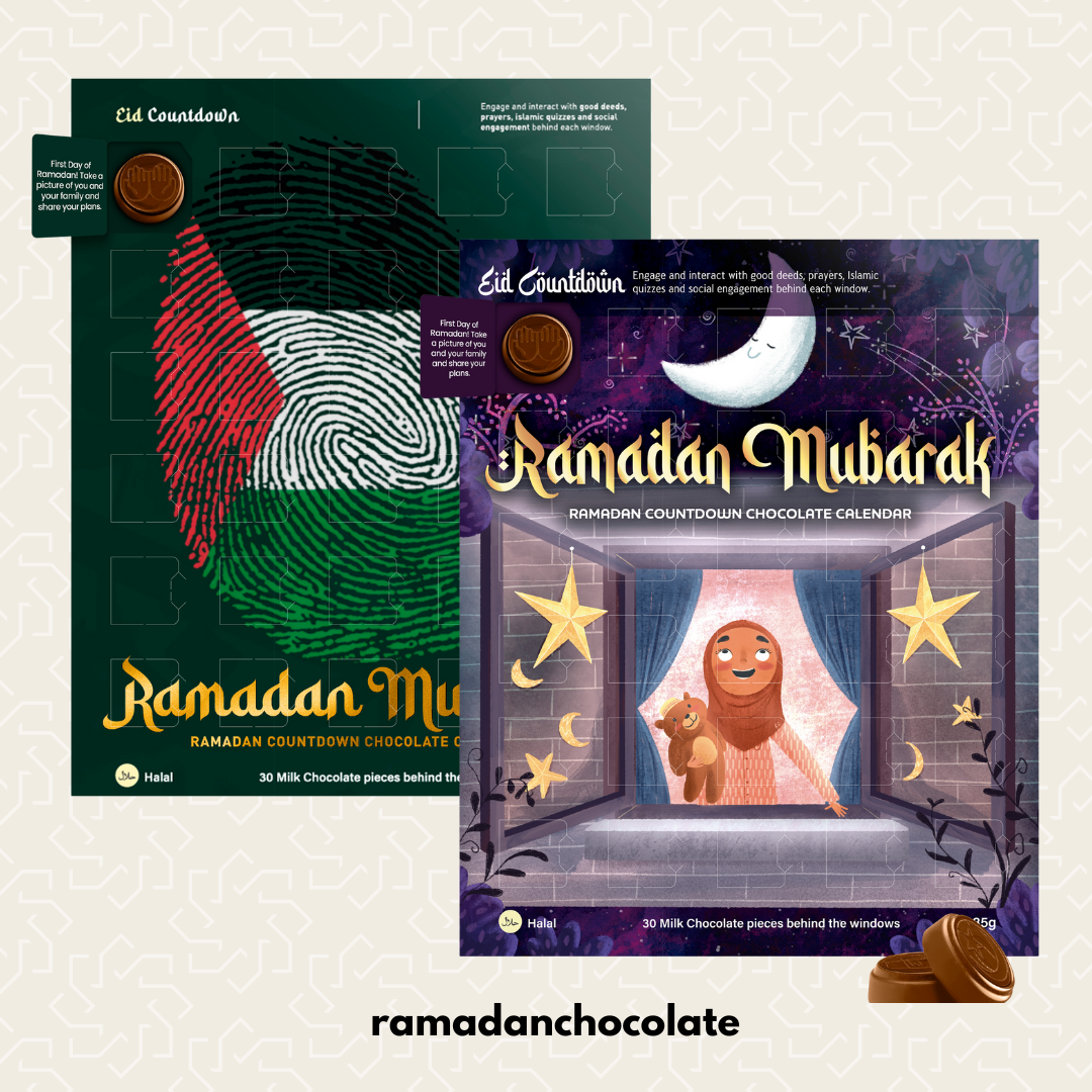 Palestine and Hijab Girl with teddy - Ramadan Advent Chocolate Calendar