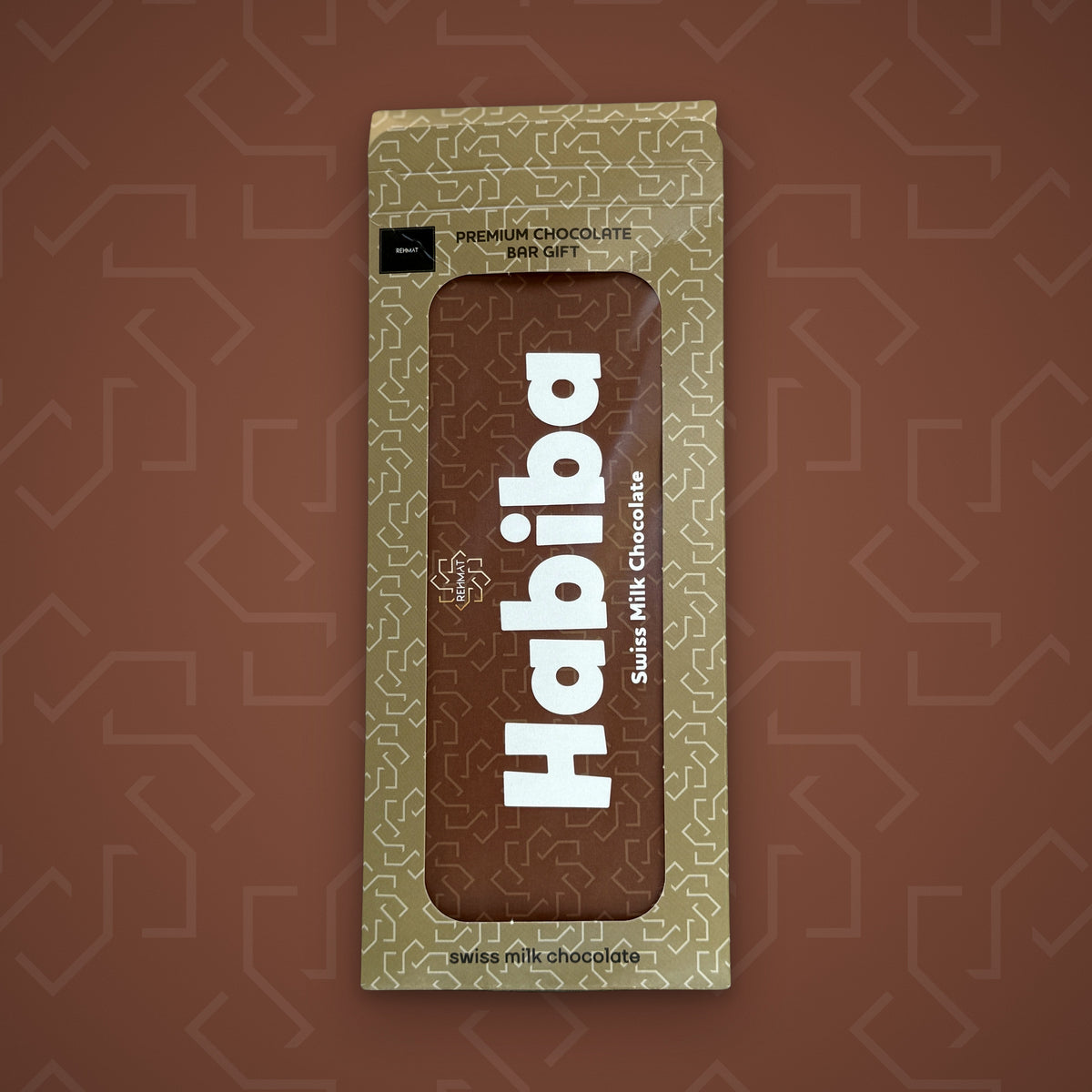 Rehmat Habiba personalised Swiss milk chocolate name bar in gift box